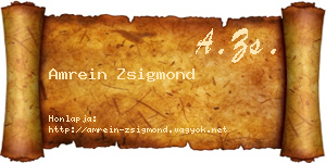 Amrein Zsigmond névjegykártya